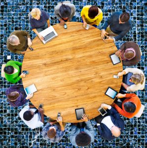 Group of Multiethnic People Connected Digital Devices Concept